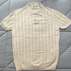 Zara Men's Beige Polo Shirt